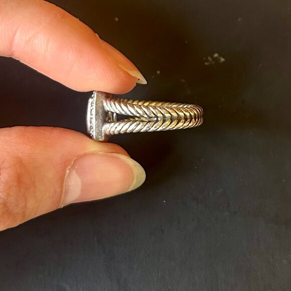 David Yurman Petite Albion Ring Morganite and Diamonds 7mm Size 5.5 - Picture 5 of 7